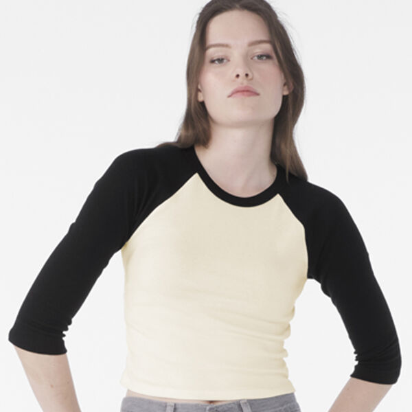 Bella Ladies Micro Rib 3/4 Raglan Baby T-Shirt Thumbnail