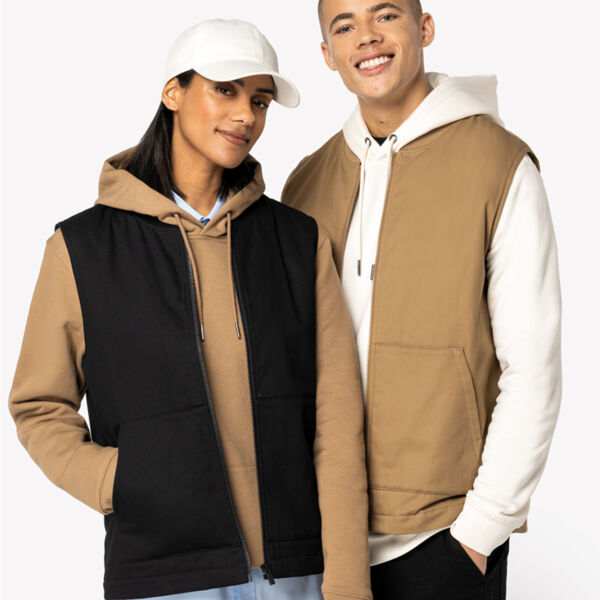 Native Spirit Unisex Twill Bodywarmer with Varsity Collar Thumbnail