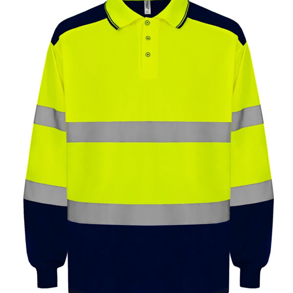 Yoko Two Tone Long Sleeve Polo Shirt Thumbnail
