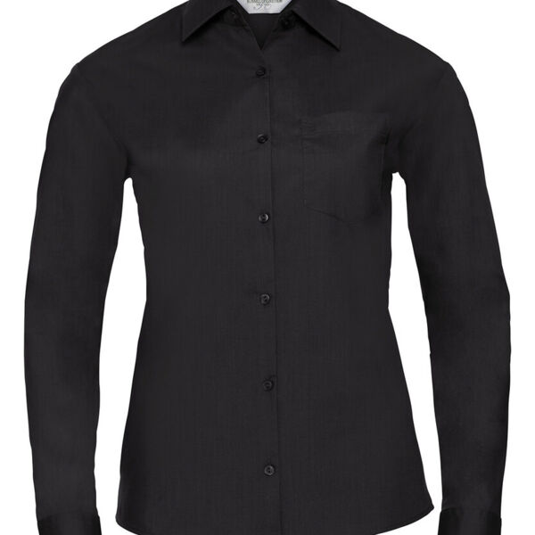 Women's long sleeve polycotton easycare poplin shirt Thumbnail