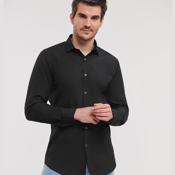Russell Athletic Collection Long Sleeve Ultimate Stretch Shirt Thumbnail