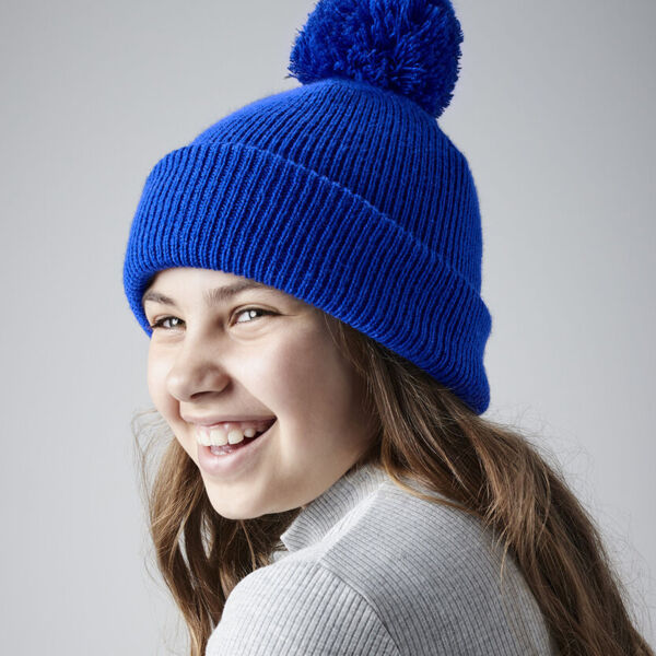 Junior reflective bobble beanie Thumbnail