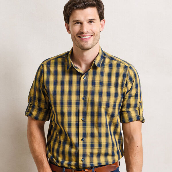 Mulligan check cotton long sleeve shirt Thumbnail