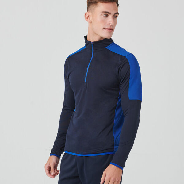 ¼ zip mid-layer with contrast panelling Thumbnail